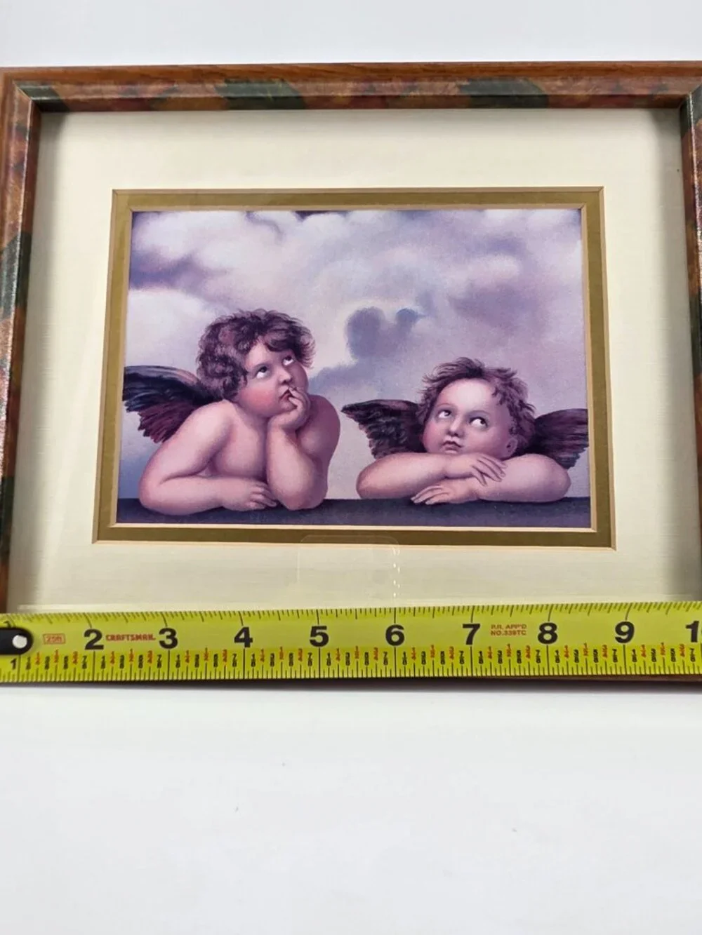 Framed Raphael Cherubs Renaissance Vintage Print Floral Wood Frame Art 👼✨